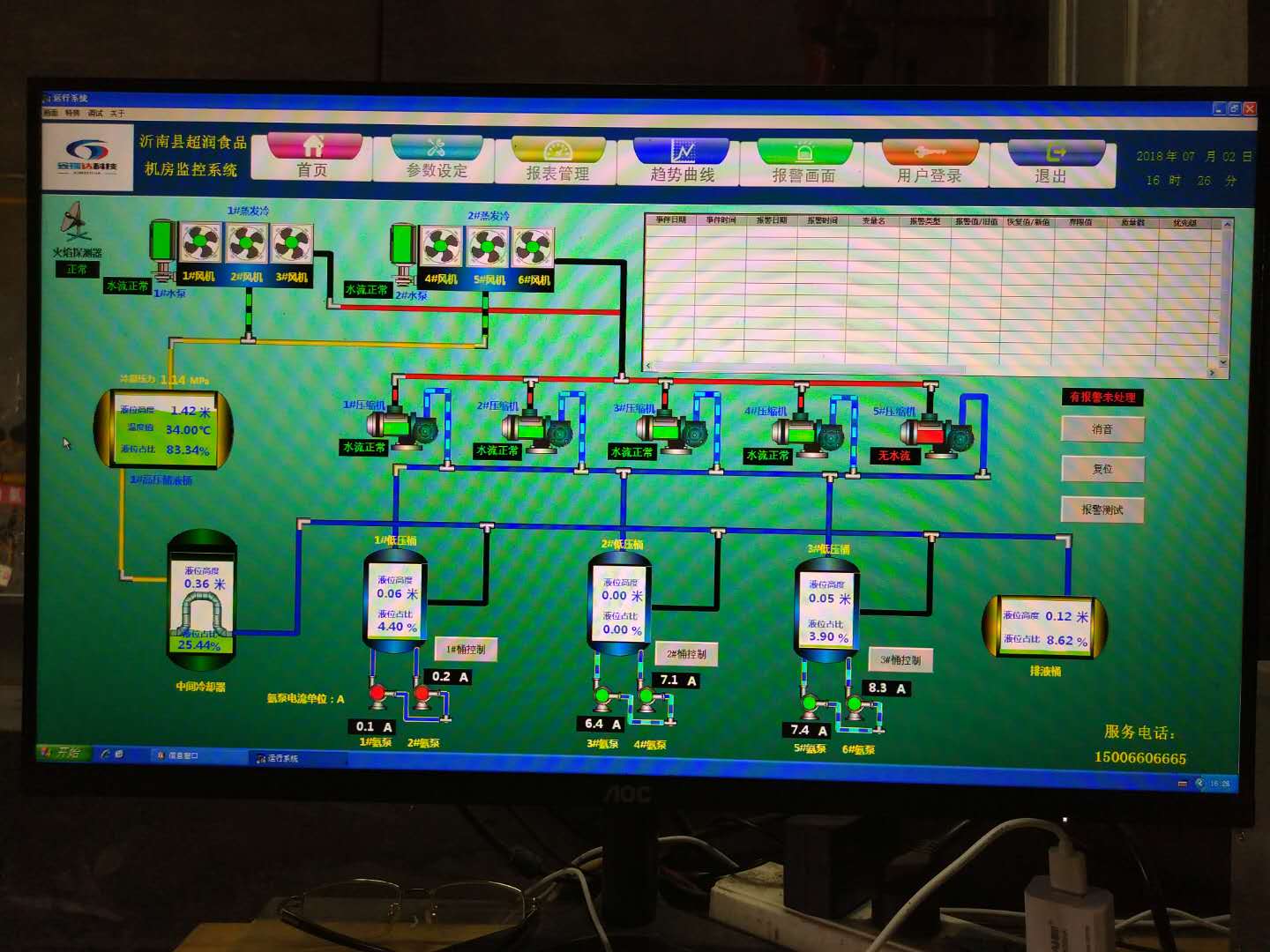 沂南超润食品制冷机房监控系统