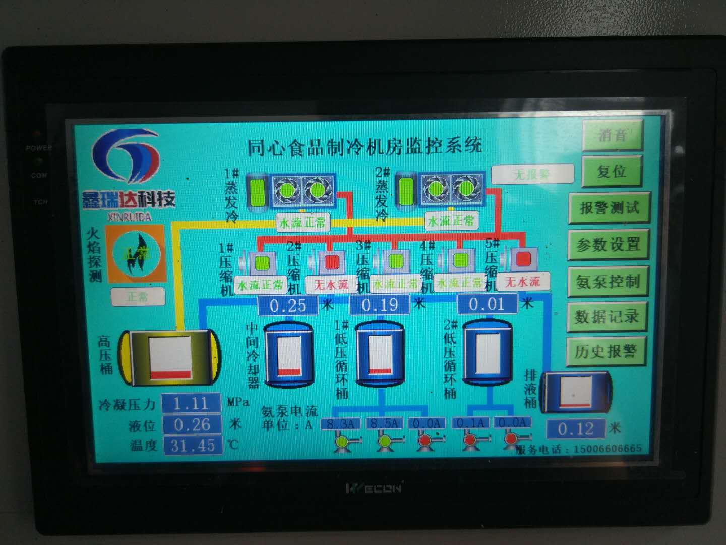 沂南同心食品制冷机房监控系统